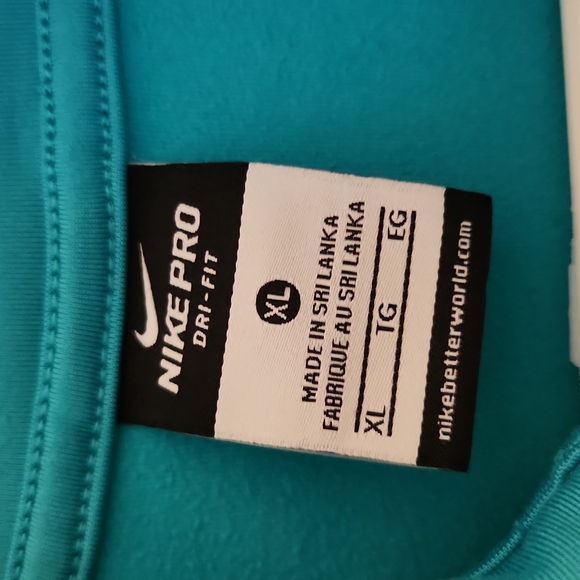 Nike Aqua Quarter-Zip with Patterned Sleeves Ski Shirt - Picture 2 of 6